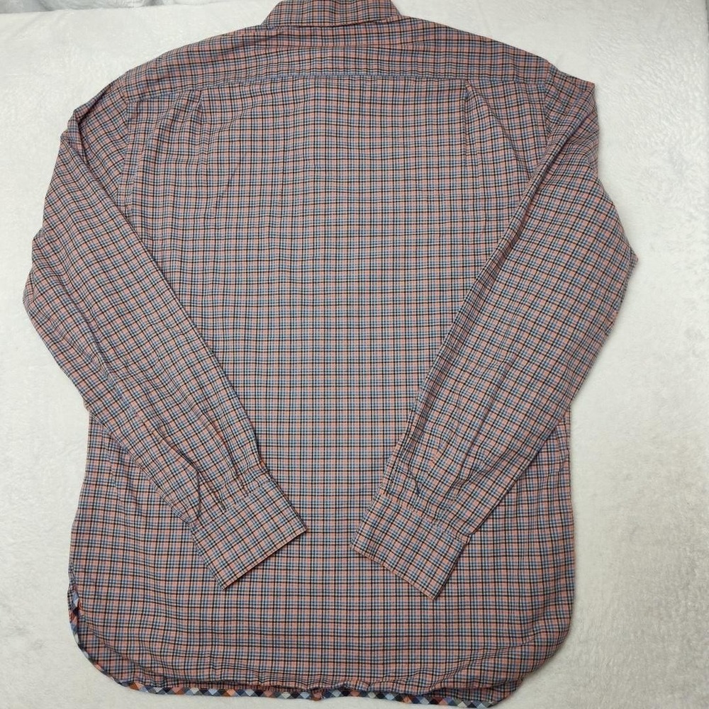 Hammer Made Shirt Mens 17 Orange Plaid Button Up Long Sleeve Cotton Woven - Picture 5 of 12
